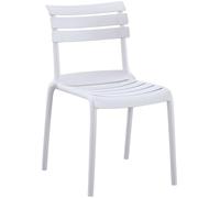 CLP Silla de Jardin apilable Kebren, de plastico Resistente a la Intemperie y a los Rayos UV, Silla Exterior sin reposabrazos, hasta 150 kg, Color:Blanco
