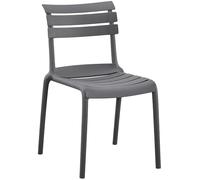 CLP Silla de Jardin apilable Kebren, de plastico Resistente a la Intemperie y a los Rayos UV, Silla Exterior sin reposabrazos, hasta 150 kg, Color:Gris Oscuro