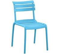 CLP Silla de Jardin apilable Kebren, de plastico Resistente a la Intemperie y a los Rayos UV, Silla Exterior sin reposabrazos, hasta 150 kg, Color:Azul