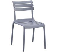 CLP Silla de Jardin apilable Kebren, de plastico Resistente a la Intemperie y a los Rayos UV, Silla Exterior sin reposabrazos, hasta 150 kg, Color:Gris