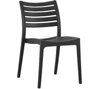 CLP Silla de jardín apilable Resistente a la Intemperie Arkon, sillón de plástico con Respaldo, Resistente a UV, soporta hasta 150 kg | Color Negro