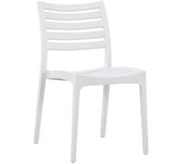 CLP Silla de jardín apilable Resistente a la Intemperie Arkon, sillón de plástico con Respaldo, Resistente a UV, soporta hasta 150 kg | Color Blanco