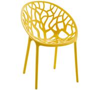 CLP Silla de Jardin apilable y Resistente a la Intemperie Hope, con Respaldo, plastico Resistente a Rayos UV, hasta 150 kg, Color:Amarillo