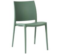 CLP Silla de Jardin apilable y Resistente a la Intemperie Meton, Silla de Exterior con Respaldo, Resistente a UV, plastico, hasta 150 kg, Color: Oliva