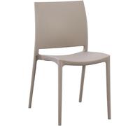 CLP Silla de Jardin apilable y Resistente a la Intemperie Meton, Silla de Exterior con Respaldo, Resistente a UV, plastico, hasta 150 kg, Color:Gris Pardo