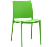 CLP Silla de Jardin apilable y Resistente a la Intemperie Meton, Silla de Exterior con Respaldo, Resistente a UV, plastico, hasta 150 kg, Color:Verde Claro