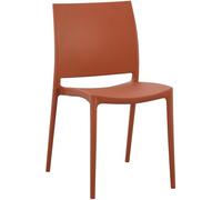 CLP Silla de Jardin apilable y Resistente a la Intemperie Meton, Silla de Exterior con Respaldo, Resistente a UV, plastico, hasta 150 kg, Color:Terracotta