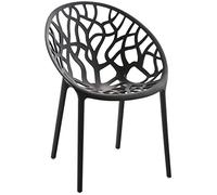 CLP Silla de jardín Hope de plástico Resistente al Clima y a los Rayos UV, fácil de cuidar y apilable para Exteriores, Color:Negro