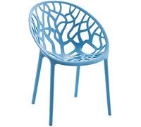 CLP Silla de jardín Hope de plástico Resistente al Clima y a los Rayos UV, fácil de cuidar y apilable para Exteriores, Color:Azul