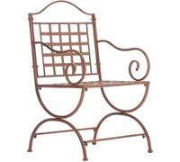 CLP Silla de Jardín Lotta de Metal, Hecha a Mano Estilo Art Nouveau, con Reposabrazos y Refuerzos, Hierro Antiguo, Robusta para Terraza y Jardín Color:Antiguo marrón