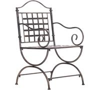 CLP Silla de Jardín Lotta de Metal, Hecha a Mano Estilo Art Nouveau, con Reposabrazos y Refuerzos, Hierro Antiguo, Robusta para Terraza y Jardín Color:Bronce