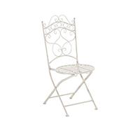 CLP Silla de Jardín Plegable Indra I Silla Plegable en Hierro I Silla de Exterior en Estilo Rústico I Color:, Color:Crema Envejecido