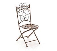 Silla de jardín plegable indra metal marrón antiguo 50x40x92 cm