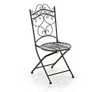 CLP Silla de Jardín Plegable Indra I Silla Plegable en Hierro I Silla de Exterior en Estilo Rústico I Color:, Color:Bronce
