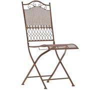 CLP Silla de Jardin Plegable Kiran, Silla de Metal Estilo modernista, Silla de Hierro para terraza, Balcon y Jardin, Estilo romantico campestre Color:Antiguo marrón