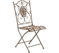 CLP Silla De Jardín Plegable Sibell, Silla Plegable En Hierro, Silla de Exterior En Estilo Rústico, Silla De Terraza Ligera, Color:Antiguo marrón
