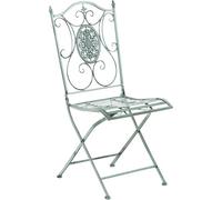 CLP Silla De Jardín Plegable Sibell, Silla Plegable En Hierro, Silla de Exterior En Estilo Rústico, Silla De Terraza Ligera, Color:Antiguo-Verde