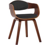CLP Silla de madera con asiento en Tela Nogal/gris oscuro