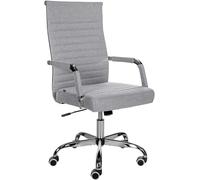 CLP Silla De Oficina Amadora En Polipiel o Tela I Silla Ejecutiva con Ruedas & Reposabrazos I Silla De Escritorio, Color:Gris, Material:Tela
