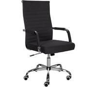 CLP Silla De Oficina Amadora En Polipiel o Tela I Silla Ejecutiva con Ruedas & Reposabrazos I Silla De Escritorio, Color:Negro, Material:Tela