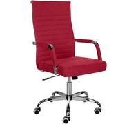 CLP Silla De Oficina Amadora En Polipiel o Tela I Silla Ejecutiva con Ruedas & Reposabrazos I Silla De Escritorio, Color:Rojo, Material:Tela