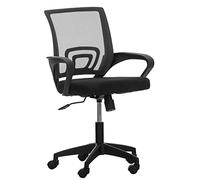 CLP Silla De Oficina Auburn En Malla con Reposabrazos I Silla De Escritorio Giratoria con 5 Ruedas & Marco De Plástico, Color:Negro