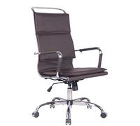 CLP Silla De Oficina Bedford Tapizada En Símil Cuero o Cuero Auténtico I Silla De Ordenador Ergonómica Regulable En Altura & Giratoria, Color:café, Material:Cuero Sintetico