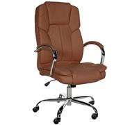 CLP Silla de Oficina Big Xanthos en Polipiel I Silla Ergonómica XXL Regulable en Altura, con Ruedas & Reposabrazos, Color:marrón Claro