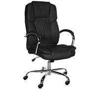 CLP Silla de Oficina Big Xanthos en Polipiel I Silla Ergonómica XXL Regulable en Altura, con Ruedas & Reposabrazos, Color:Negro