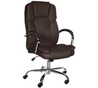 CLP Silla de Oficina Big Xanthos en Polipiel I Silla Ergonómica XXL Regulable en Altura, con Ruedas & Reposabrazos, Color:marrón