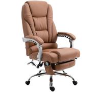 CLP Silla De Oficina De Masaje Pacific V2 En Polipiel I Silla De Escritorio Regulable En Altura I Silla De Masaje De Ordenador Giratorio, Color:marrón Claro