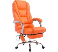 CLP Silla De Oficina De Masaje Pacific V2 En Polipiel I Silla De Escritorio Regulable En Altura I Silla De Masaje De Ordenador Giratorio, Color:Naranja
