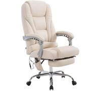CLP Silla De Oficina De Masaje Pacific V2 En Polipiel I Silla De Escritorio Regulable En Altura I Silla De Masaje De Ordenador Giratorio, Color:Crema