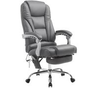 CLP Silla De Oficina De Masaje Pacific V2 En Polipiel I Silla De Escritorio Regulable En Altura I Silla De Masaje De Ordenador Giratorio, Color:Gris