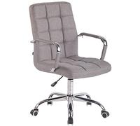 CLP Silla de Oficina Deli en Tela I Silla de Escritorio con Ruedas | Silla Ejecutiva Giratoria I Silla de Ordenador Regulable en Altura I Color:, Color:Gris