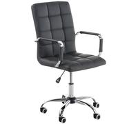 CLP Silla De Oficina Deli V2 En Cuero Sintético | Silla Ejecutiva Giratoria & Regulable En Altura I Silla De Escritorio con Ruedas, Color:Gris