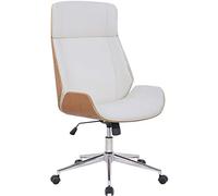 Silla de oficina varel simil cuero natural/blanco 66x58x110 cm