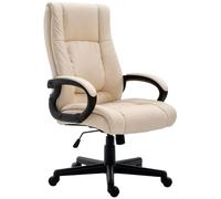 CLP Silla de Oficina ergonómica con Ruedas y regulación de Altura, Silla de dirección Regulable en Altura, Silla giratoria Sparta, Color:Crema