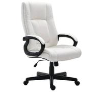 CLP Silla de Oficina ergonómica con Ruedas y regulación de Altura, Silla de dirección Regulable en Altura, Silla giratoria Sparta, Color:Blanco