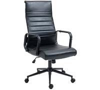CLP Silla de Oficina ergonómica Kolumbus de Cuero auténtico, Silla de Escritorio Regulable en Altura, Capacidad de Carga hasta 150 kg, Color:Negro/Negro