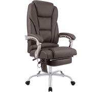Sillon de oficina pacific con funcion de masaje cuero auténtico marrón 64x69x118 cm
