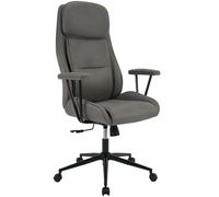 CLP Silla de Oficina ergonomica Siddar, Silla Escritorio Polipiel, Respaldo con inclinacion 3 Posiciones, Regulable en Altura, hasta 135 kg, Color:Antiguo-Gris