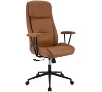 CLP Silla de Oficina ergonomica Siddar, Silla Escritorio Polipiel, Respaldo con inclinacion 3 Posiciones, Regulable en Altura, hasta 135 kg, Color:Antiguo marrón