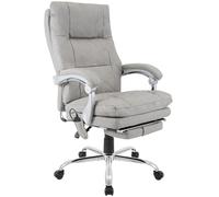 CLP Silla de Oficina ergonómica Sirba con función de Masaje, Silla de Escritorio con calefacción y reposapiés, Silla giratoria Ajustable, Color:Gris