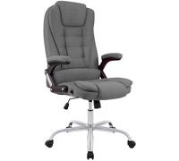 CLP Silla de Oficina Ergonómica Thor, Giratoria, Respaldo Basculante, Diseño Moderno, Altura Ajustable 49-59 cm, Estructura Cromada, Color:Gris