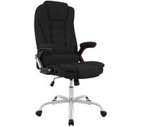 CLP Silla de Oficina Ergonómica Thor, Giratoria, Respaldo Basculante, Diseño Moderno, Altura Ajustable 49-59 cm, Estructura Cromada, Color:Negro