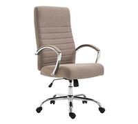 CLP Silla de Oficina ergonómica Valais con tapizado de Tela, giratoria Moderna, Altura Regulable, soporta hasta 136 kg, Color:Gris Pardo