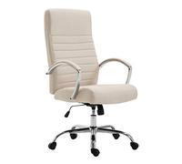 CLP Silla de Oficina ergonómica Valais con tapizado de Tela, giratoria Moderna, Altura Regulable, soporta hasta 136 kg, Color:Crema