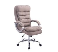 CLP Silla De Oficina Ergonómica Vancouver En Tela & Base con Ruedas I Silla De Escritorio Regulable En Altura & Giratoria, Color:Gris Pardo