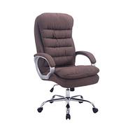 CLP Silla De Oficina Ergonómica Vancouver En Tela & Base con Ruedas I Silla De Escritorio Regulable En Altura & Giratoria, Color:marrón